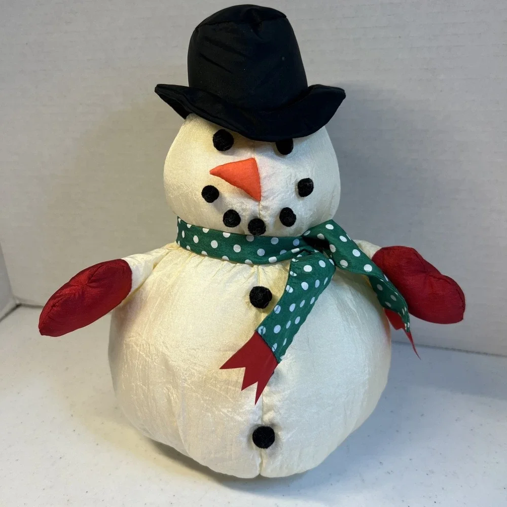 Vtg Hallmark Snowman Nylon Plush Stuffed Christmas 9